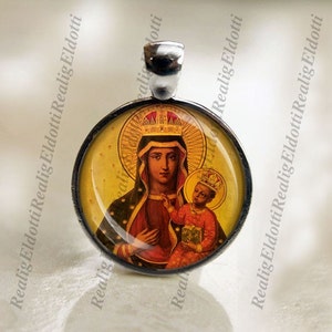 Our Lady of Hungary Religious Catholic Silvertone Medal Pendant Jewelry