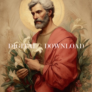 Saint Joseph DIGITAL DOWNLOAD Religious Art Print Christian