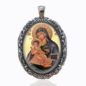 Byzantine Icon Of Virgin Mary Theotokos Medal Christian Jewelry NEW