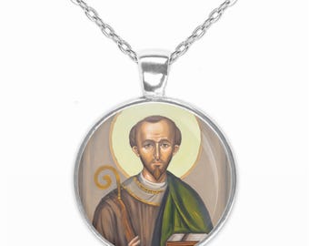 St. Leonard Christian Necklace – Patron Saint Medal Pendant for Faith and Protection