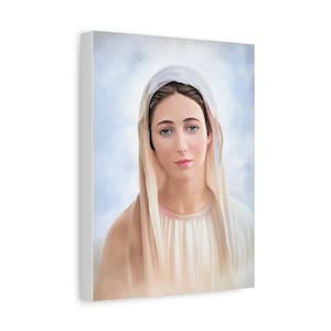 Our Lady Mary Medjugorje Catholic Canvas Wall Art, Christian Decor