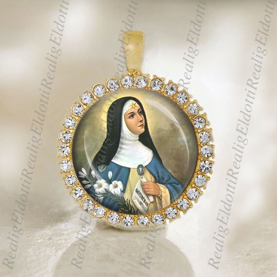 St Beatrice da Silva Menezes Catholic Religious Gold Tone Jewelry Christian Medal Charm Pendant
