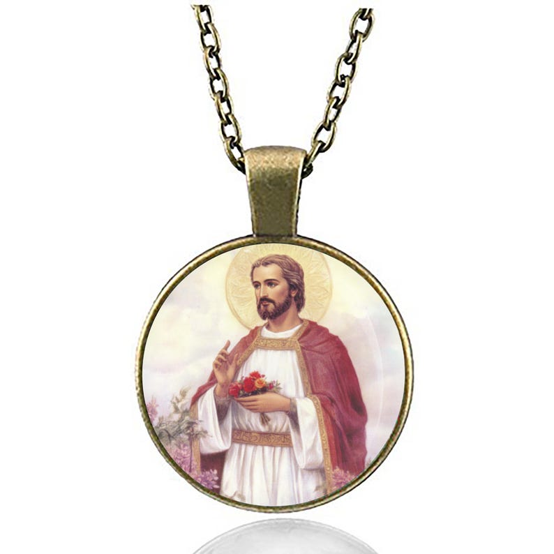 St. Valentine Saint Medal Pendant Necklace - Etsy