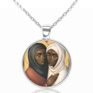 Catholic Saints Perpetua and Felicity Necklace - Religious Pendant Medal