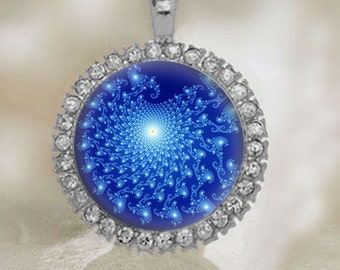 Rhinestone Geometry Necklace: Handmade Sacred Spiritual Pendant