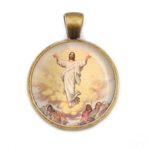 Ascension of Jesus Heaven 20mm Bronze Pendant
