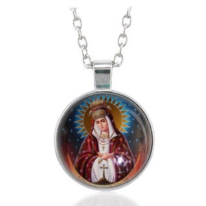 Virgin Mary Ostrobramska Necklace Our Lady of the Gate of Dawn Pendant