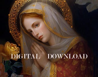Schmerzhafte Muttergottes Maria DIGITALE trauernde Mutter DOWNLOAD