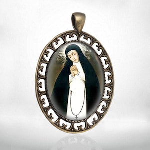 Our Lady of Solitude Catholic Medal Oval Pendant