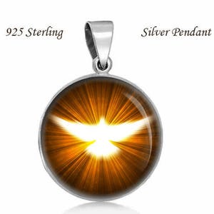 Dove Ghost Symbol Medal 925 Sterling Silver Religious Christian Pendant