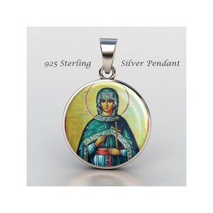 Saint Photine Religious Devotional sterling silver 925 Christian Medal Patron Pendant