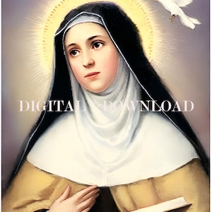 St Teresa of Avila Holy Card Old Style Religious Art | Digital Download Catholic Print