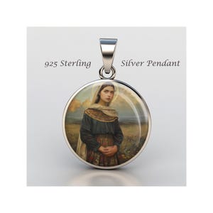 Saint Maria Goretti Religious Christian sterling silver 925 Christian Medal Patron Pendant