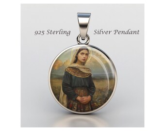 Saint Maria Goretti Religious Christian sterling silver 925 Christian Medal Patron Pendant