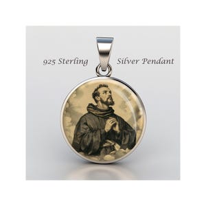Heilige Franciscus Xaverius Religieuze devotionele sterlingzilveren 925 christelijke medaille patroonhanger