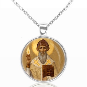 St Spyridon Saint Orthodox Medal Necklace Pendant