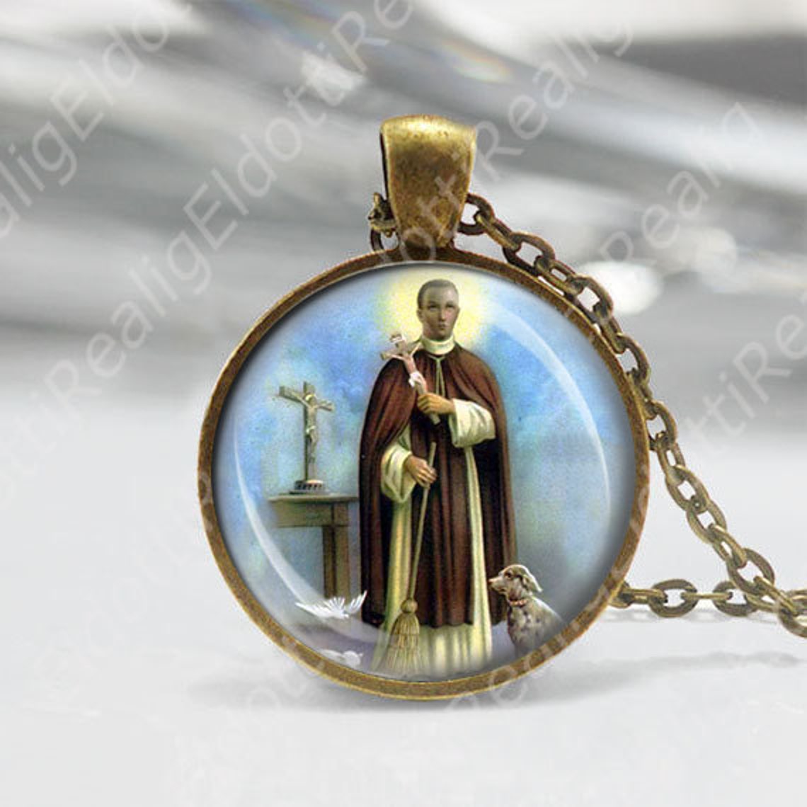 Collier Pendentif La Bienheureuse Vierge Marie-Notre Dame de Guadalupe 10 ct Or Blanc - Achat