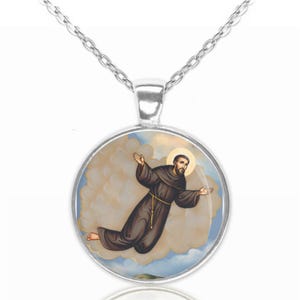 Św. Józef z Kupertynu Katolicki Naszyjnik Religijny Medal Wisiorek