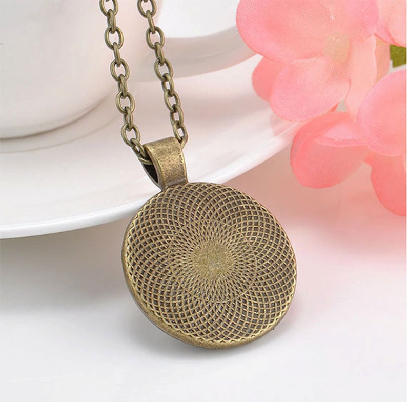 Maria Purisima de la Cruz Catholic Necklace Medal Spanish Sister Bronze Pendant Chain Link Religious Jewelry NEW