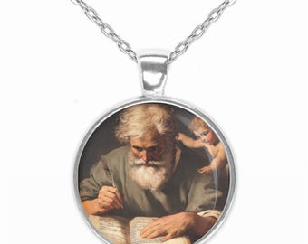 St. MATTHEW - Necklace Pendant Religious Christian Medal