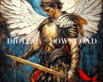 Saint Michael Archangel  Home  Painting DIGITAL DOWNLOAD