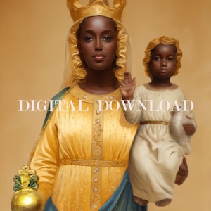 The Black Madonna of Oropa Virgin Mary DIGITAL DOWNLOAD Religious Art Print Christian