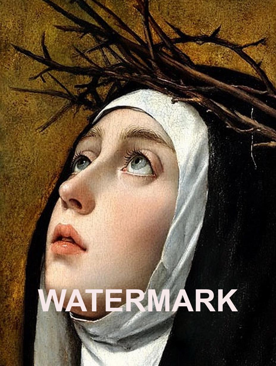 Saint Catherine of Siena With Thorns Religious Art DIGITAL DOWNLOAD - Etsy