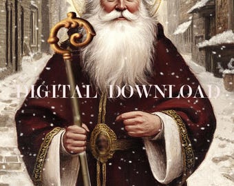 Saint Nicholas of Myra  Painting DIGITAL DOWNLOAD