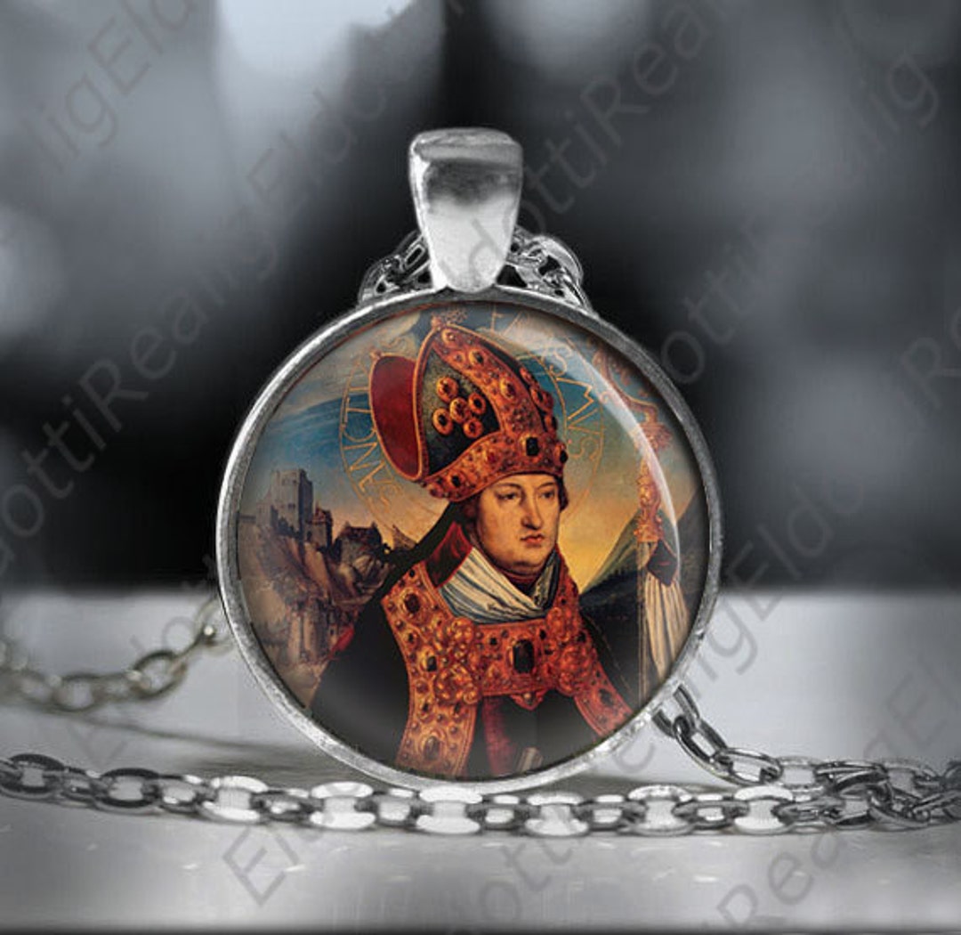 Saint Erasmus of Formia / St Elmo Catholic Necklace. St Erasmus Jewelry