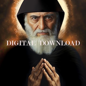 St Charbel Makhlouf Art TÉLÉCHARGEMENT NUMÉRIQUE Impression catholique