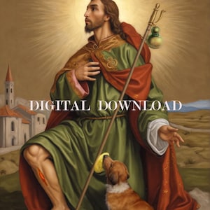 Saint Roch Rocco Print Religious Art DIGITAL DOWNLOAD