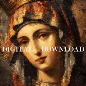 Our Lady Mother Mary Oil Painted Style Art DIGITAL DOWNLOAD