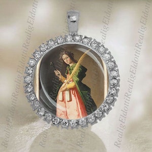 St Apollonia Medal Christian Catholic Silver Tone Religious Jewelry