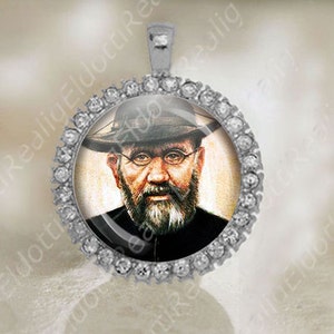 St. Damien of Molokai Catholic Religious Jewelry Medal Pendant Cabochon
