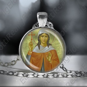 St. Oliva Necklace Christian Medal Pendant Patron Saint Religious Jewelry