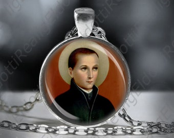 Saint John Berchmans Pewter Necklace: Catholic Patron Medal