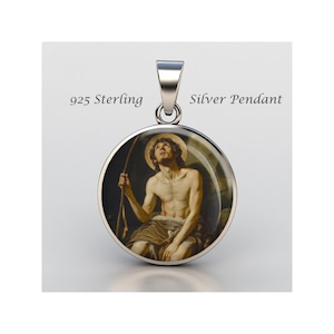 Saint Sebastian Religious Christian sterling silver 925 Christian Medal Patron Pendant