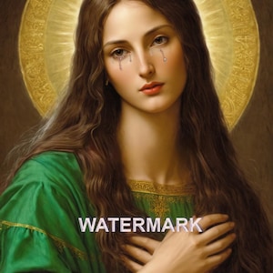Saint Mary Magdalene In Green Dress Religious Art DIGITAL DOWNLOAD