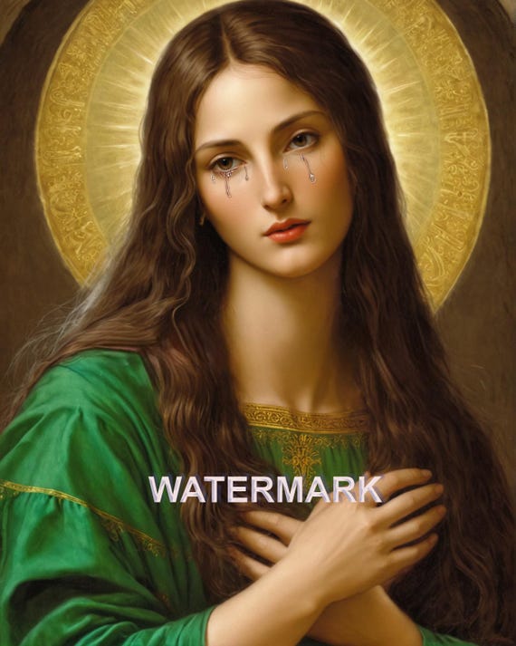saint with green dress St. Agni Women's Plunge Neck Dress – Saint Bernard main image 0