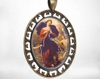 Our Lady Undoer of Knots Religious Catholic Medal. Mother Mary Pendant for Necklace