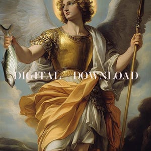 Saint Raphael the Archangel DIGITAL DOWNLOAD Religious Art Print Christian