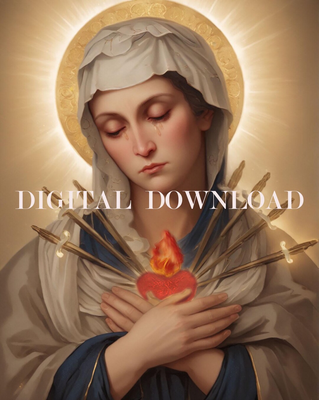 Our Lady of Sorrows Art Print: Religious Wall Decor (digital Download ...