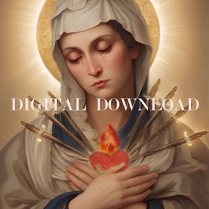 Our Lady of Sorrows Art Print: Religious Wall Decor (Digital Download)