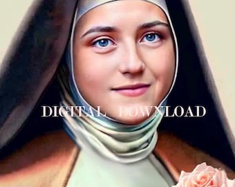 St Therese of Lisieux Catholic Print Religious Art DIGITAL DOWNLOAD