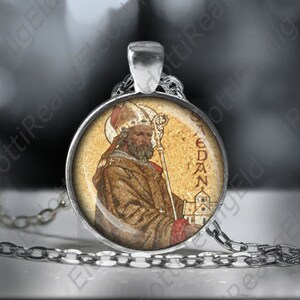 St Aedan Catholic Necklace Patron Pendant Christian Medal Confirmation