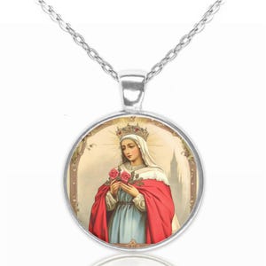 St. Elizabeth von Ungarn Prinzessin Thüringen katholische Medaille Christian Anhänger Halskette