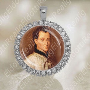 Medalla religiosa católica San Claudio de la Colombière, Medalla plateada, Colgante de santo patrono, Medalla de santo para collar