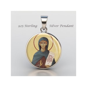 Saint Emilia Religious Devotional sterling silver 925 Christian Medal Patron Pendant