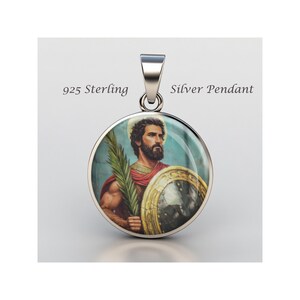 Saint Adrian Nicomedia Religious Devotional sterling silver 925 Christian Medal Patron