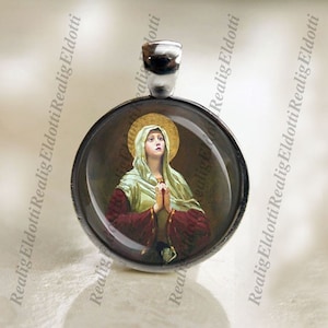 Mary in Prayer Our Lady Religious Christian Catholic Medal Christian Jewelry